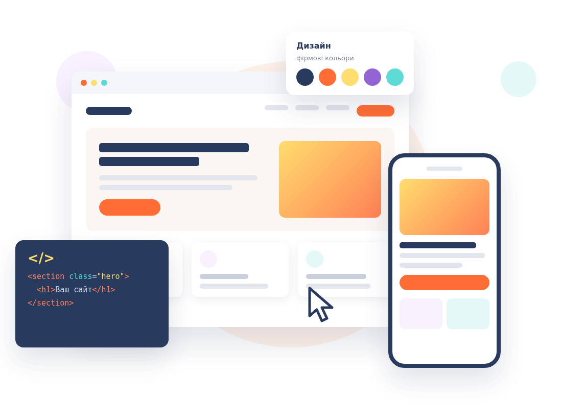 Розробка сайту під ключ: дизайн, верстка та адаптивна версія для смартфонів